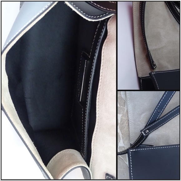 🆕VITTORIA NAPOLI Black Leather Crossbody Satchel - Picture 6 of 8